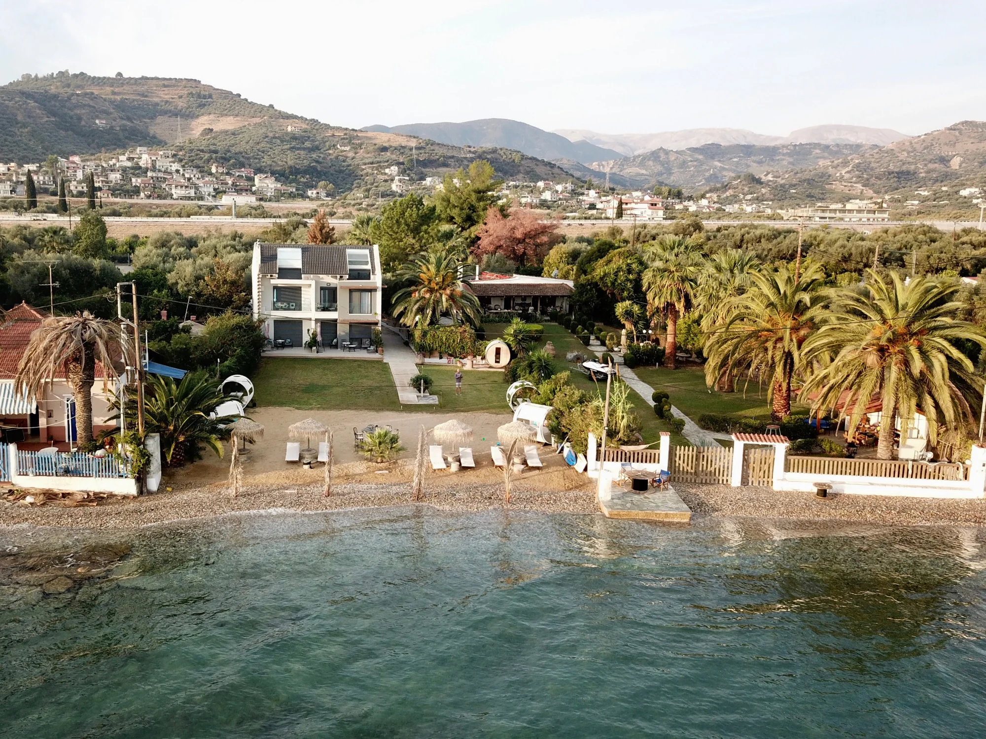 Aerial view of Seacret Apartments on Akoli Beach