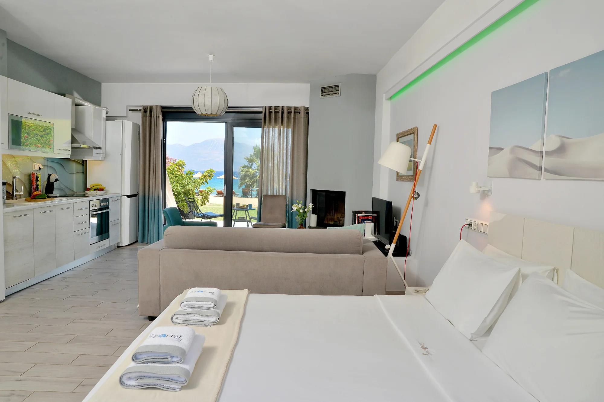 Euphoria apartment interior and sea view